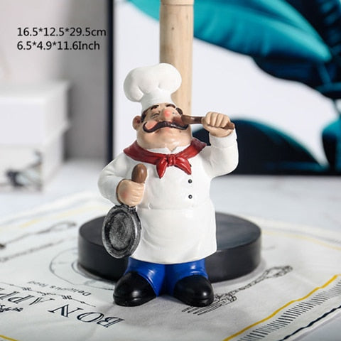 kitchen decor Paper Towel Holder Figurines Chef - Goods Shopi