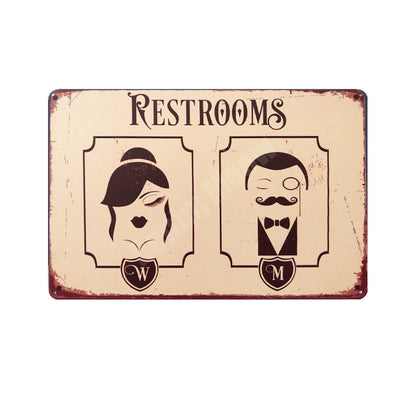 Home decor ideas Retro Metal Signs Toilet Wall - Goods Shopi