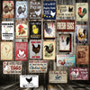 Farmhouse tin signs Chickens wall decor - Goods Shopi