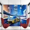 3D Wallpaper Mural Yellow Sport Car - Goods Shopi