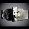 Canvas Printing Black White Wolf Couple Wall Art - Goods Shopi