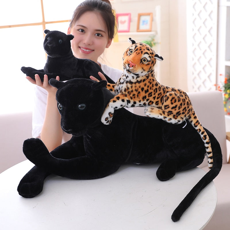 Giant stuffed animals  Black Panther Leopard Yellow White Tiger Plush Toys - Goods Shopi