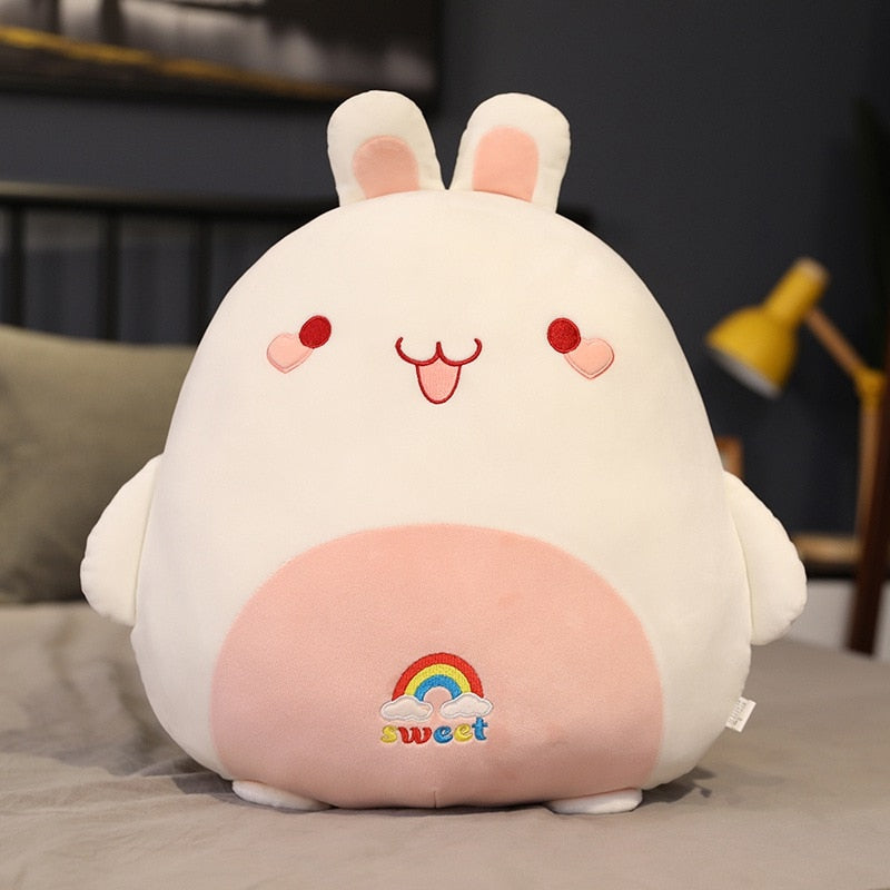 Kawaii Fat Stuffed Animal Chicken Bear Rabbit Penguin Piggy Dinosaur Plush Pillow 