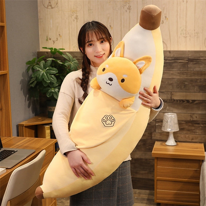 Cute Giant Banana Plush Toy Stuffed Animal Soft  Pillow