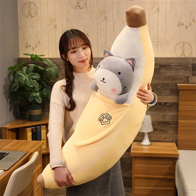 Cute Giant Banana Plush Toy Stuffed Animal Soft  Pillow