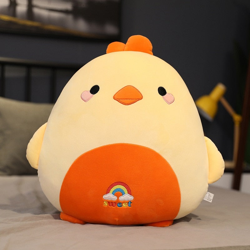 Kawaii Fat Stuffed Animal Chicken Bear Rabbit Penguin Piggy Dinosaur Plush Pillow 