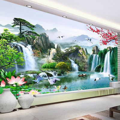 Nature Waterfall Mural Wallpaper Landscape  Home Decor