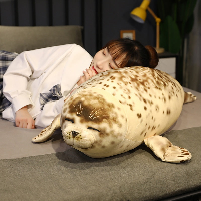 Giant Stuffed Animal Sea Lion Plush Toy Soft Pillow 