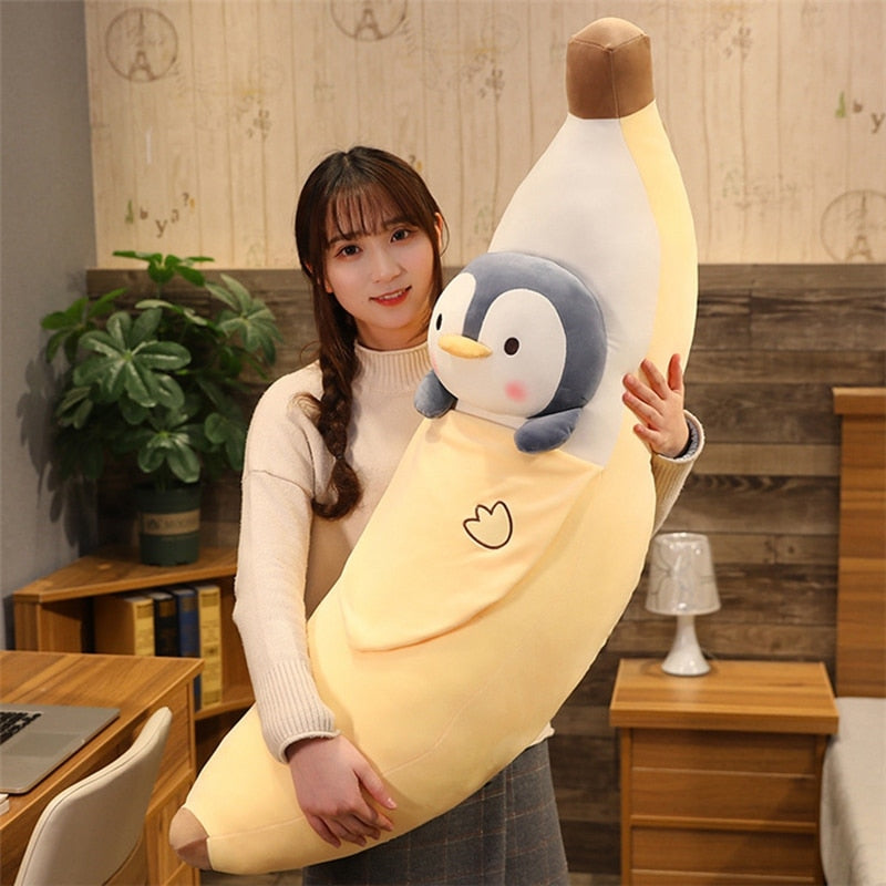 Cute Giant Banana Plush Toy Stuffed Animal Soft  Pillow