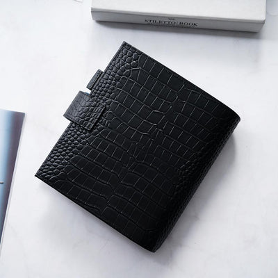 Croc Grain Leather Notebook Wide Size
