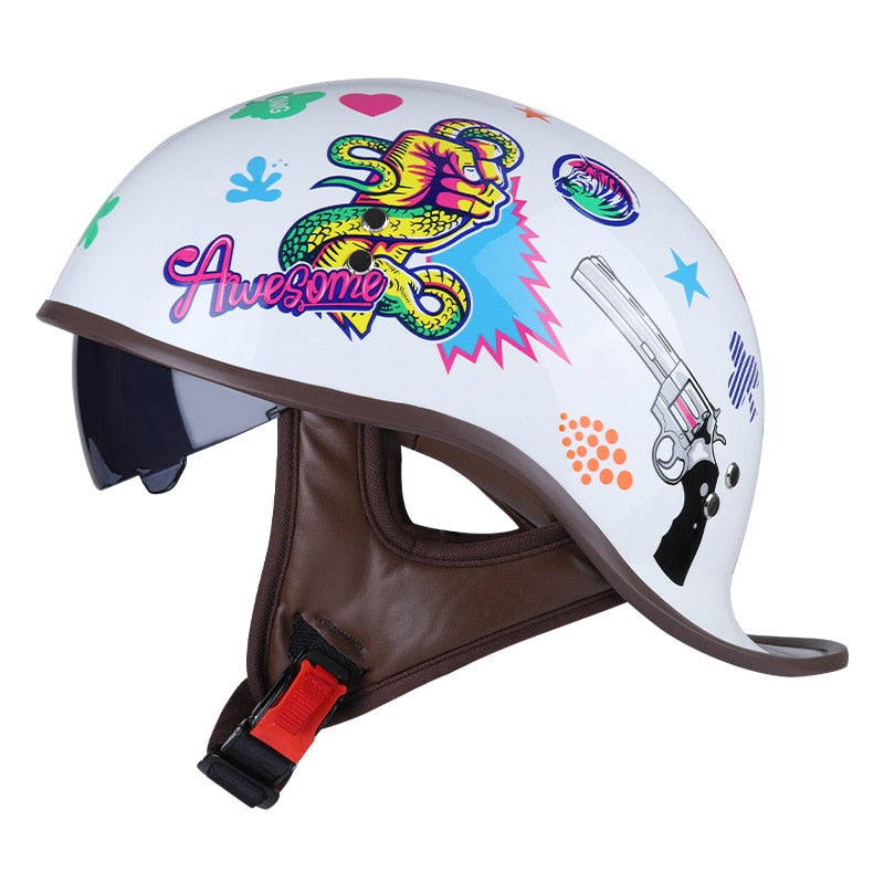 Retro Classic Half Face Motorcycle Helmet