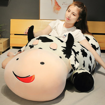 Giant Stuffed Soft Sleep Cow Plush Toys Pillow