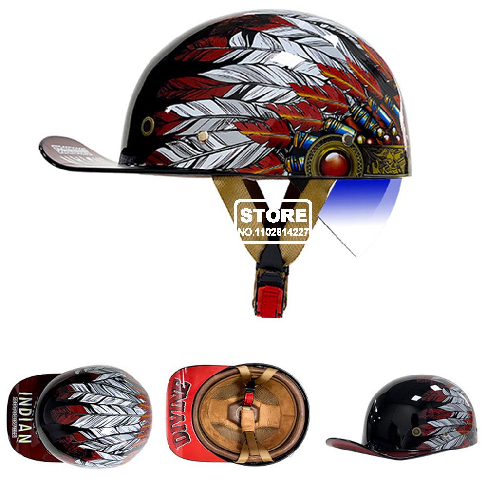 Retro Baseball Cap Motorcycle Helmet