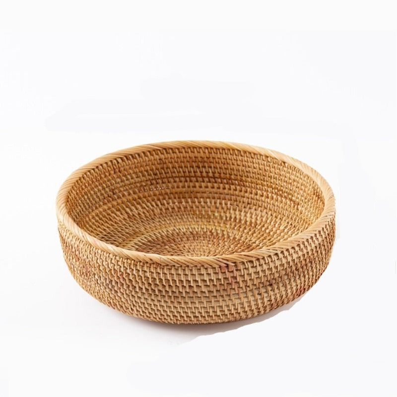 Handwoven Rattan Wicker Basket