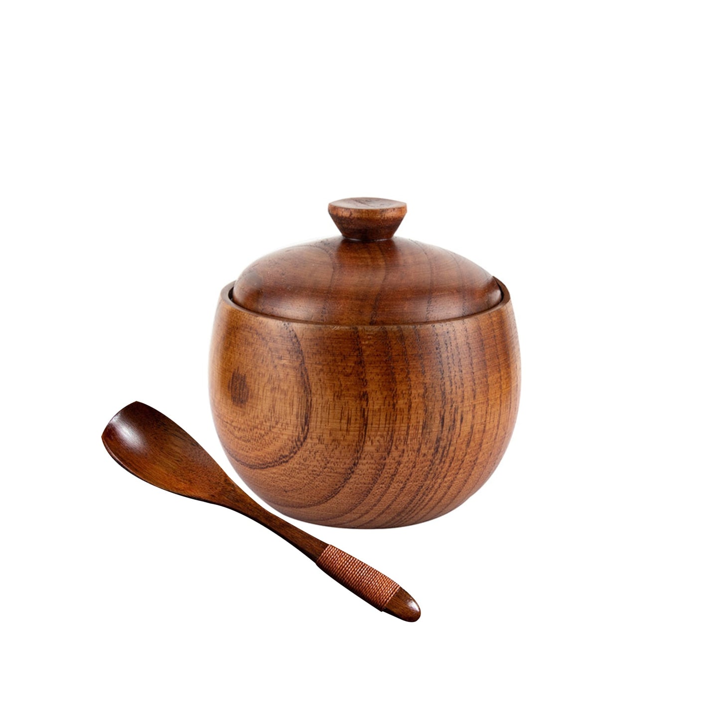 Wooden Salt Cellar Sugar Bowl Pepper Box