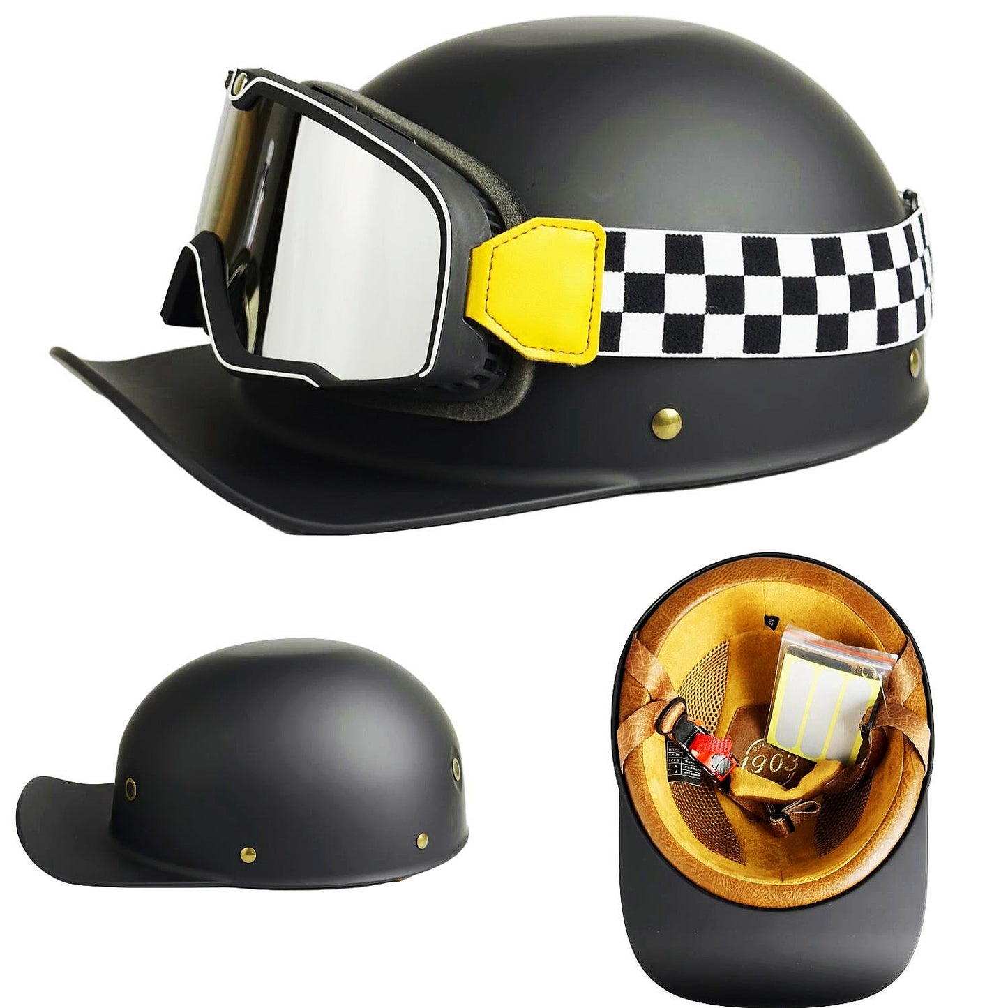 Retro Baseball Cap Half-Face Motorcycle Helmet