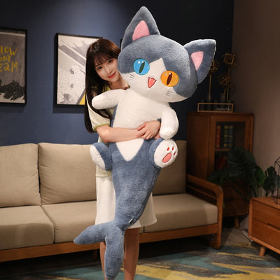 Kawaii Giant Stuffed Animal Transform Blue Shark Cat