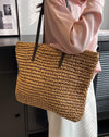 Luxury Straw Woven Tote Bag
