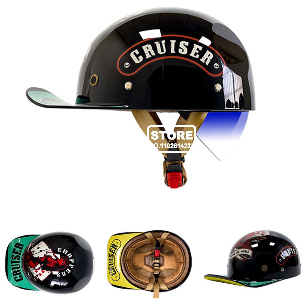 Retro Baseball Cap Motorcycle Helmet