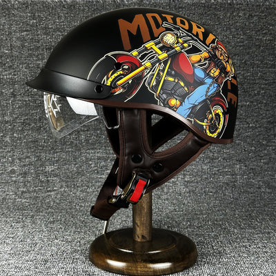 Retro Half Helmet Motorcycle With lenses