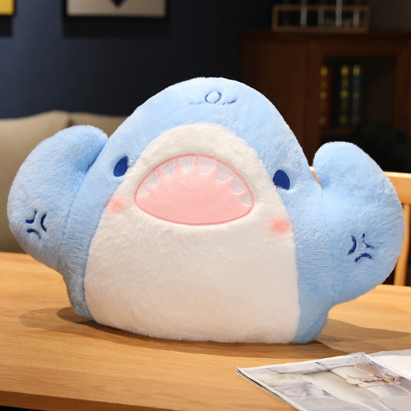 Giant Funny Muscle Shark Plush Toy Stuffed