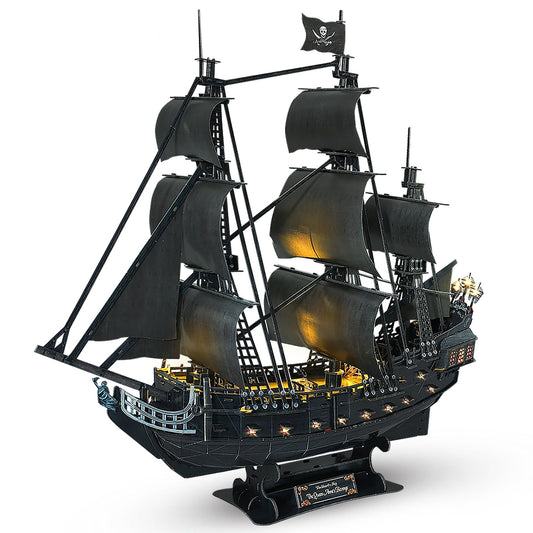 Led 3D Puzzles Queen Anne Revenge Pirate Ship Building Kits