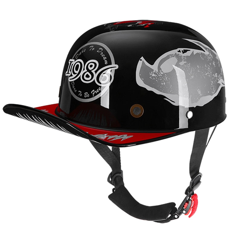 Retro Motorcycle Helmet baseball cap