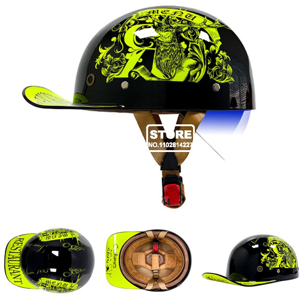 Retro Baseball Cap Motorcycle Helmet