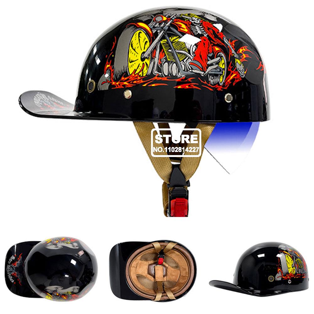 Retro Baseball Cap Motorcycle Helmet