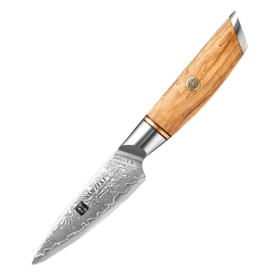 Damascus Steel 8pcs Wood Handle Kitchen Knife Set