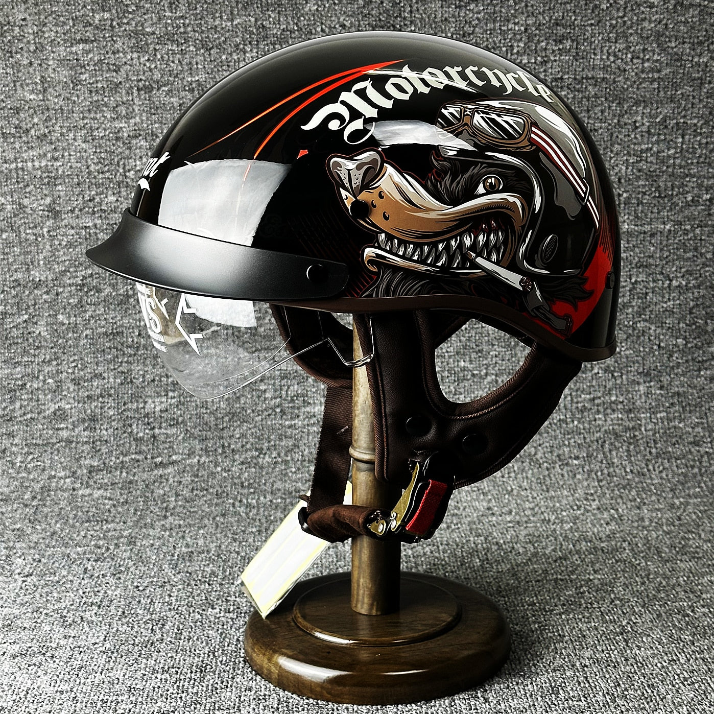 Retro Half Helmet Motorcycle With lenses