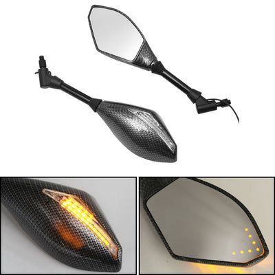Motorcycle Side Mirrors with LED Turn Signal