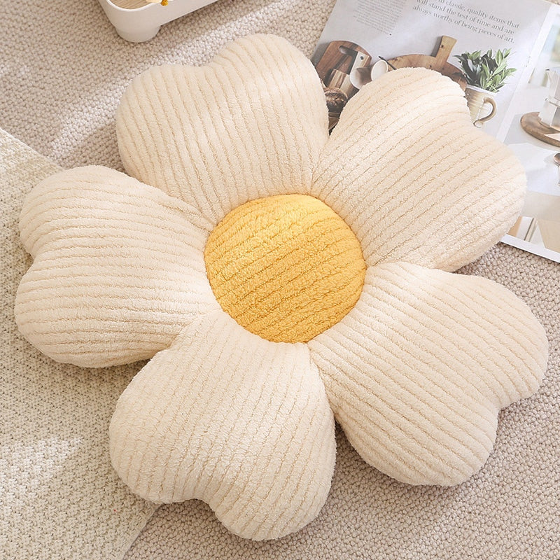 Furry Flower Stuffed Plush Pillow