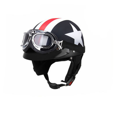 Half Open Face motorcycle helmet with Goggles