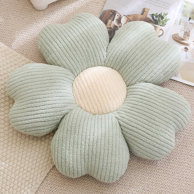 Furry Flower Stuffed Plush Pillow