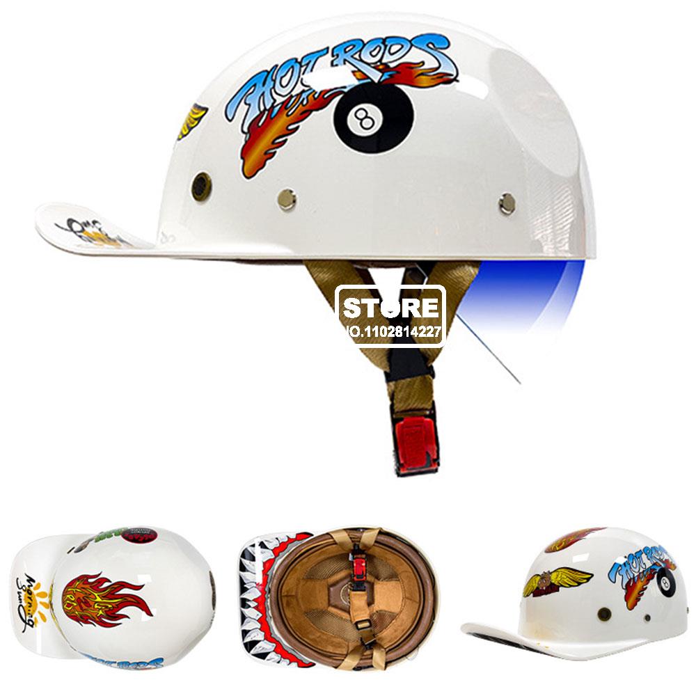 Retro Baseball Cap Motorcycle Helmet