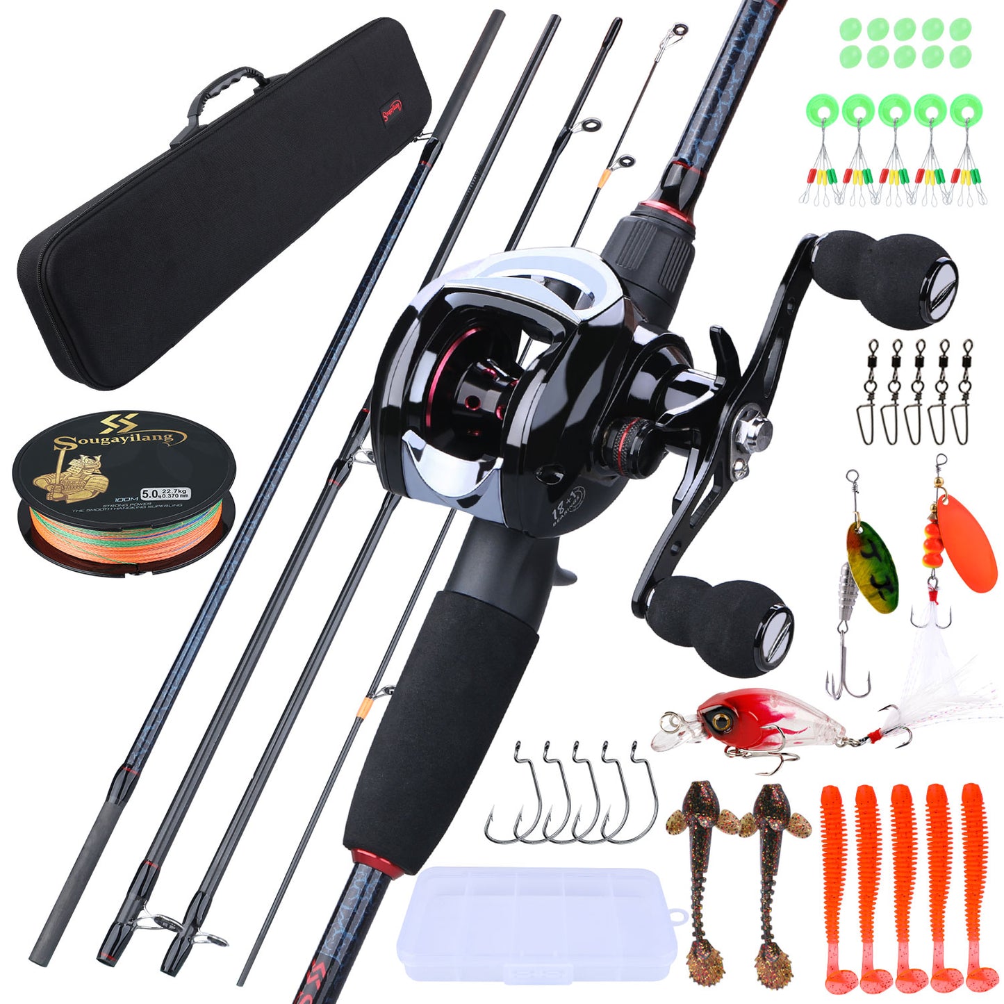 Casting Fishing Rod and Reel Set