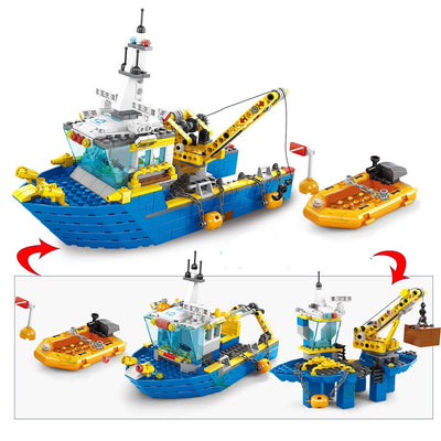 Construction Boat Station Building Blocks