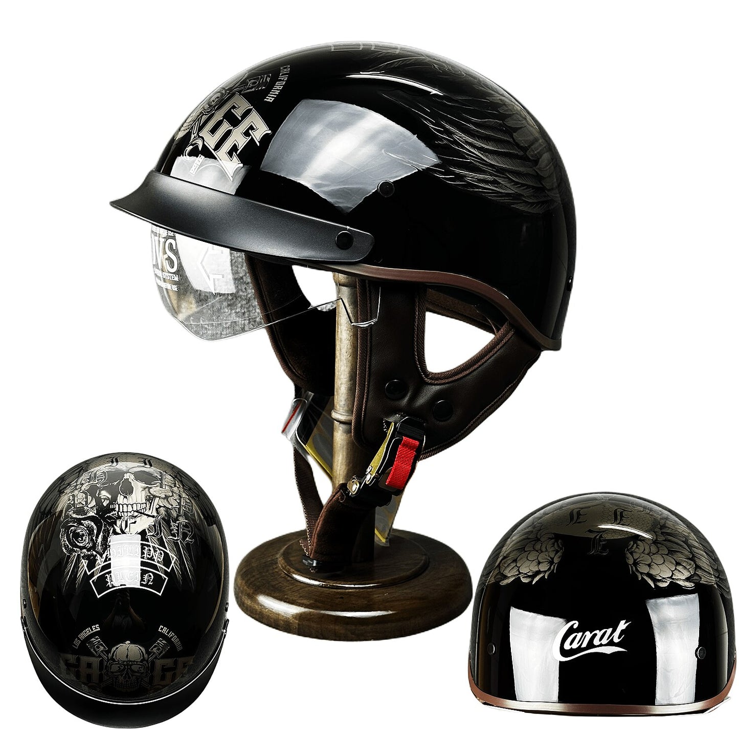 Retro Half Helmet Motorcycle With lenses