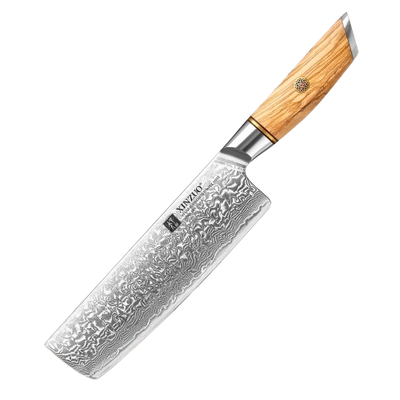 Damascus Steel 8pcs Wood Handle Kitchen Knife Set
