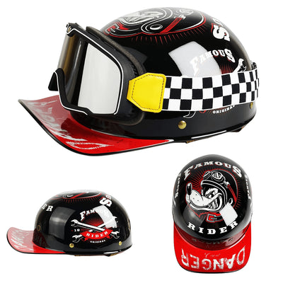 Retro Baseball Cap Half-Face Motorcycle Helmet