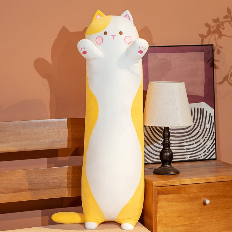 Giant  Stuffed  Animal Cats Long Bolster Plush Toy Pillow