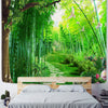 Tapestry Wall Hanging Green Bamboo Forest