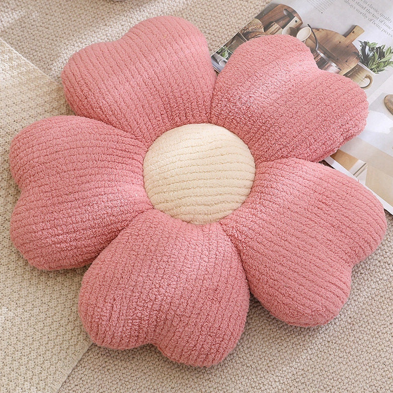 Furry Flower Stuffed Plush Pillow