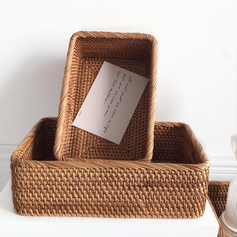 Handwoven Rattan Wicker Basket