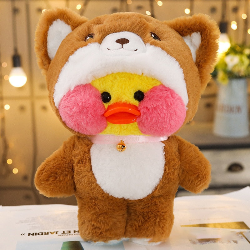 Kawaii LaLafanfan Yellow Duck Transformed Animals Plush Stuffed