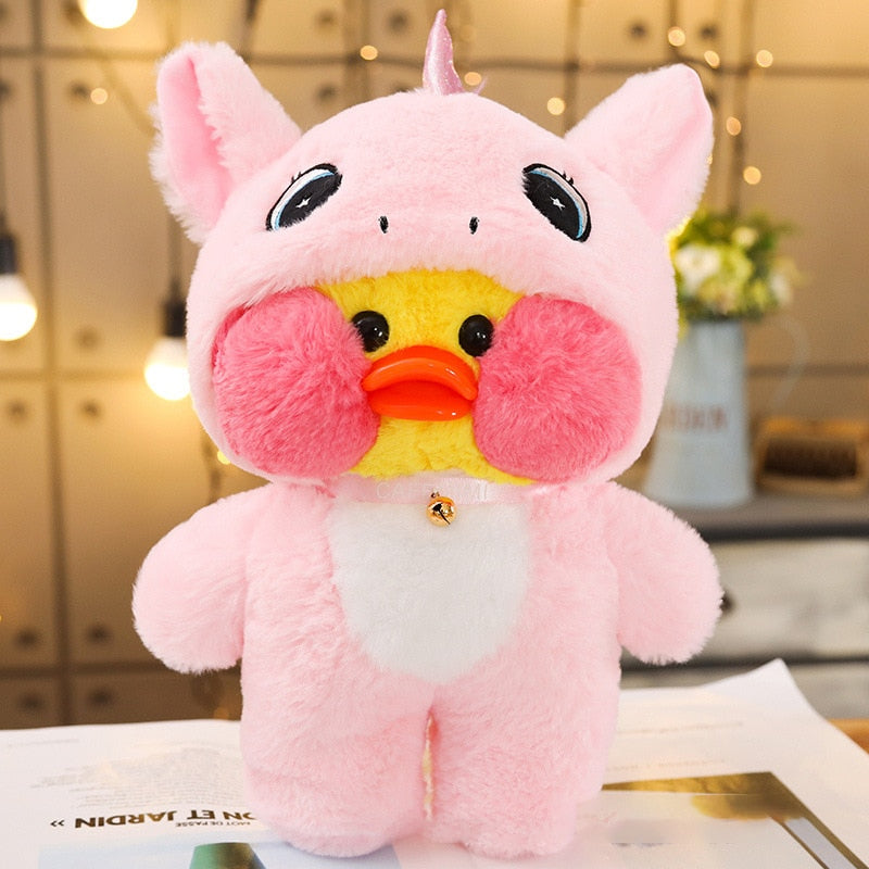 Kawaii LaLafanfan Yellow Duck Transformed Animals Plush Stuffed