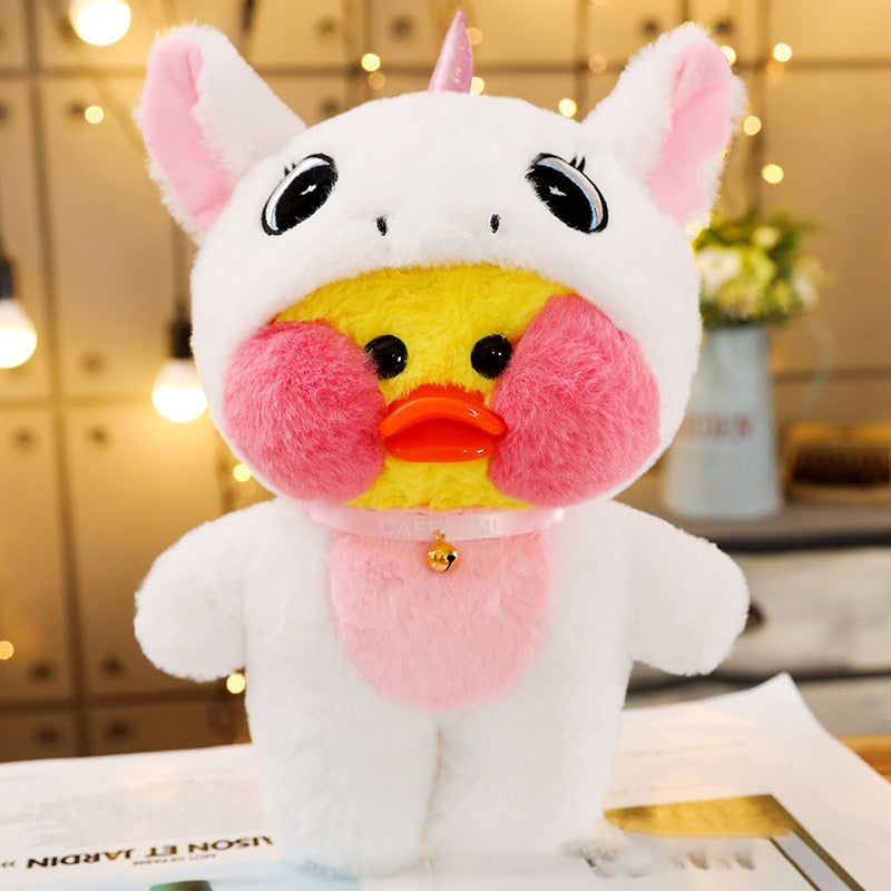 Kawaii LaLafanfan Yellow Duck Transformed Animals Plush Stuffed