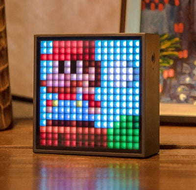 Pixel Art Bluetooth Portable Speaker with Alarm Clock