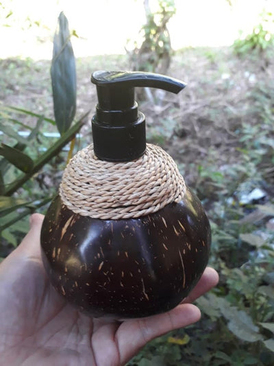 Coconut shell soap dispenser Bump bottle bathroom decor ideas - Goods Shopi
